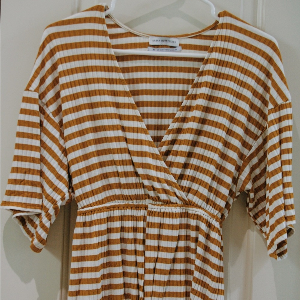 V-neck Striped Romper